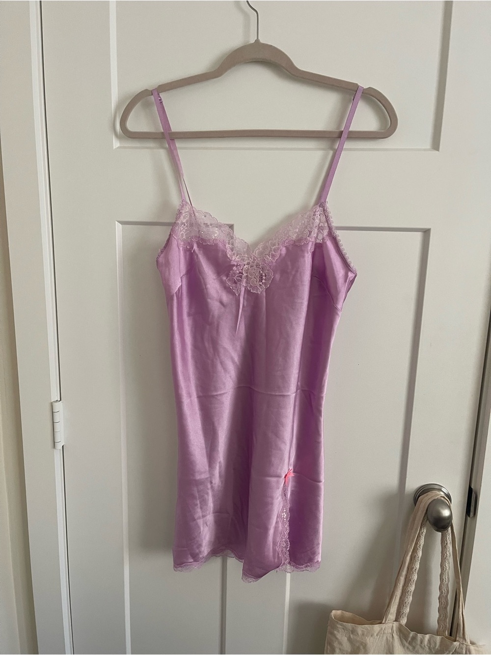 Victoria's Secret Lavender Satin Lace Slip